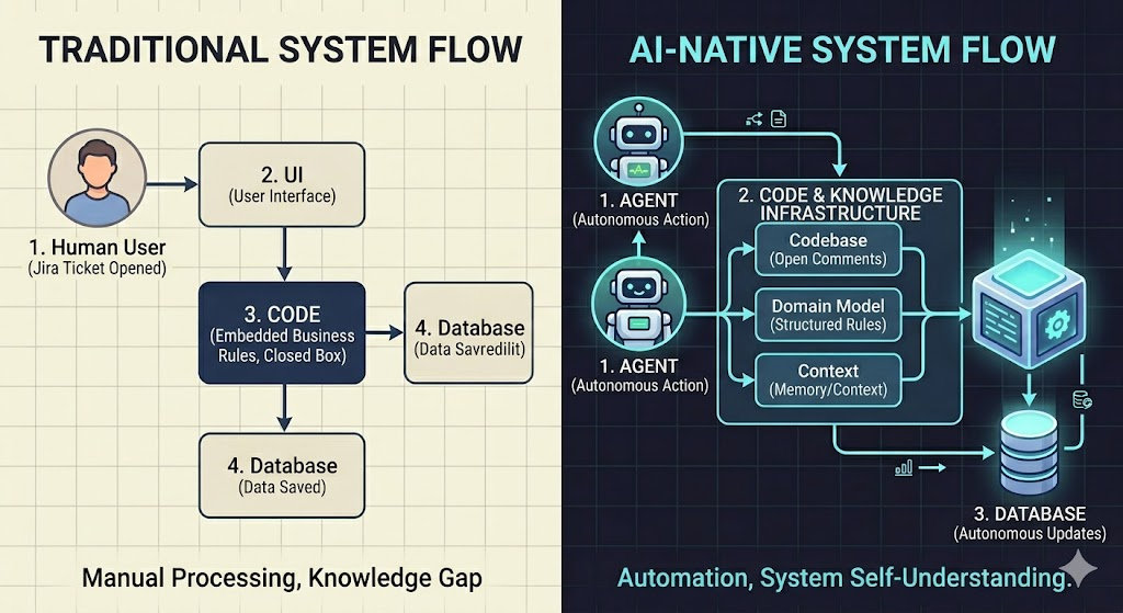 Traditional Systems vs AI Native Systems